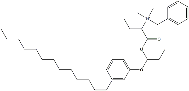 N,N-Dimethyl-N-benzyl-N-[1-[[1-(3-tridecylphenyloxy)propyl]oxycarbonyl]propyl]aminium Struktur