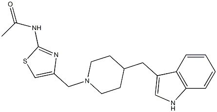 4-[[4-[(1H-Indol-3-yl)methyl]piperidino]methyl]-N-acetyl-2-thiazolamine Struktur