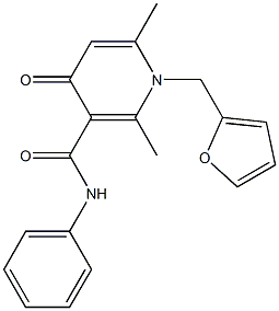 1-(2-Furanylmethyl)-1,4-dihydro-2,6-dimethyl-N-phenyl-4-oxopyridine-3-carboxamide Struktur