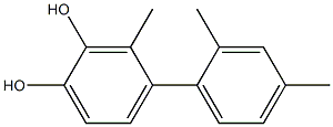 3-Methyl-4-(2,4-dimethylphenyl)benzene-1,2-diol Struktur