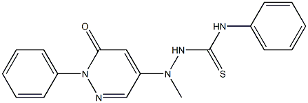 2-Phenyl-5-[1-methyl-2-[phenylamino(thiocarbonyl)]hydrazino]pyridazin-3(2H)-one Struktur