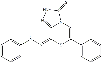 6-Phenyl-8-(2-phenylhydrazono)-8H-1,2,4-triazolo[3,4-c][1,4]thiazine-3(2H)-thione Struktur