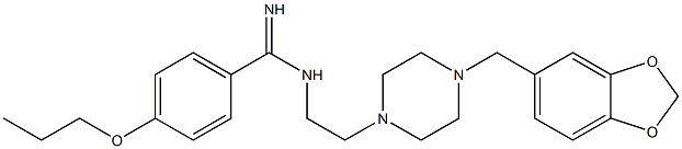 N1-[2-[4-[(1,3-Benzodioxol-5-yl)methyl]piperazin-1-yl]ethyl]-4-propoxybenzamidine Struktur