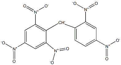 (2,4-Dinitrophenyl)(2,4,6-trinitrophenyl)methanide Struktur