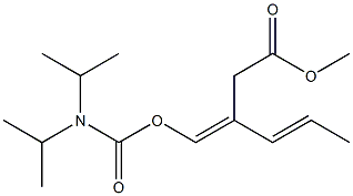 (3E,4E)-3-[[(Diisopropylamino)carbonyloxy]methylene]-4-hexenoic acid methyl ester Struktur