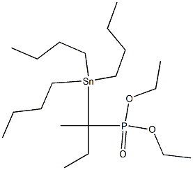 1-Tributylstannyl-1-methylpropylphosphonic acid diethyl ester Struktur