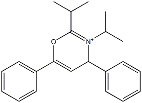 2,3-Diisopropyl-4,6-diphenyl-4H-1,3-oxazin-3-ium Struktur