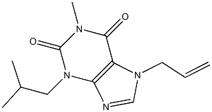 7-(2-Propenyl)-3-(2-methylpropyl)-1-methylxanthine Struktur