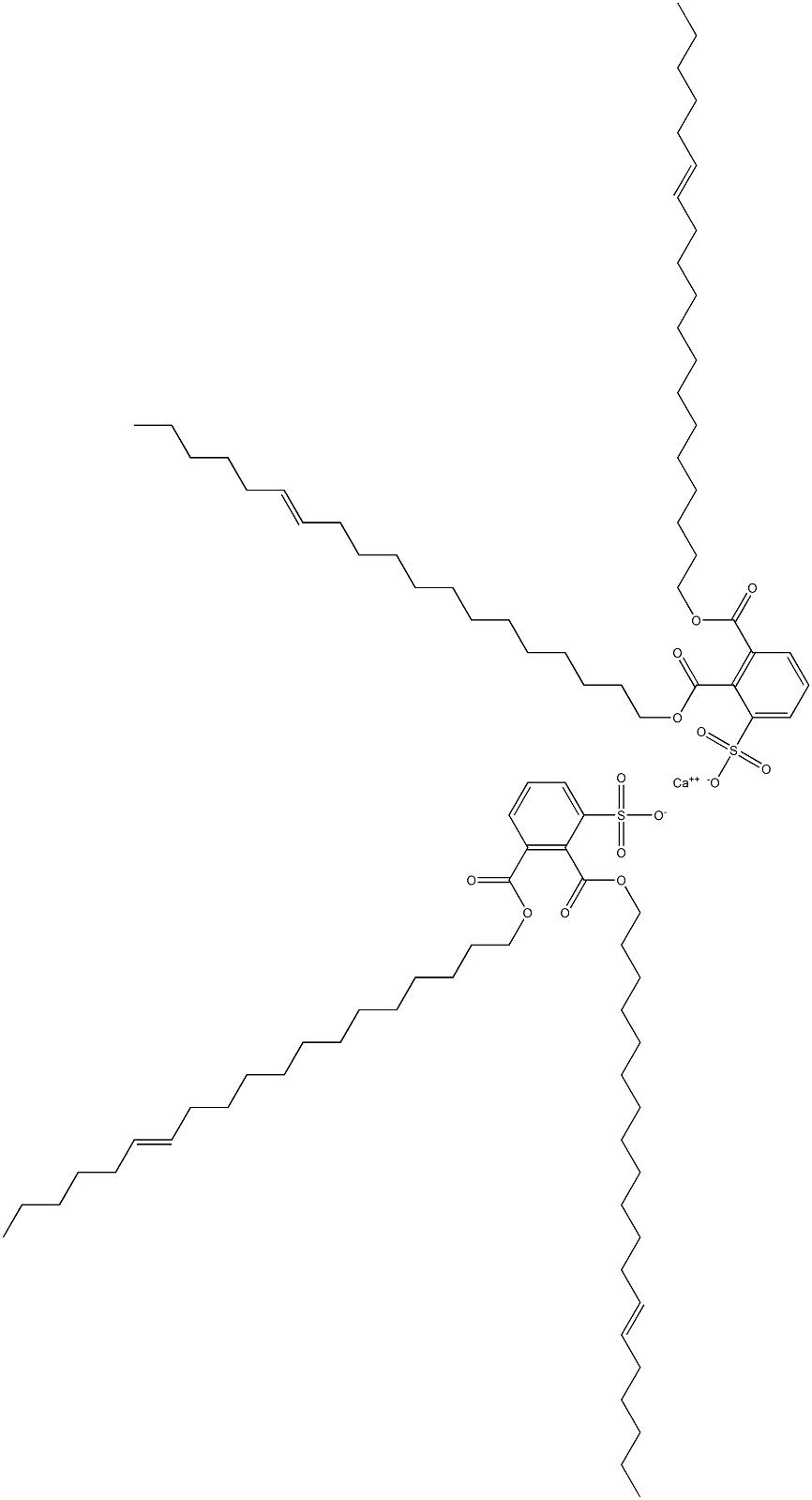 Bis[2,3-di(13-nonadecenyloxycarbonyl)benzenesulfonic acid]calcium salt Struktur