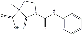 1-[(Phenylamino)carbonyl]-2-oxo-3-methylpyrrolidine-3-carboxylic acid Struktur