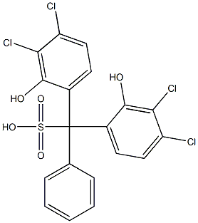 Bis(3,4-dichloro-2-hydroxyphenyl)phenylmethanesulfonic acid Struktur