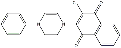 2-[[4-Phenyl-1,2,3,4-tetrahydropyrazin]-1-yl]-3-chloro-1,4-naphthoquinone Struktur