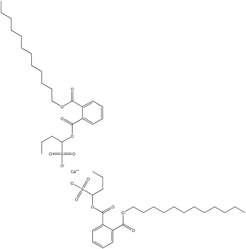 Bis[1-[(2-dodecyloxycarbonylphenyl)carbonyloxy]butane-1-sulfonic acid]calcium salt Struktur