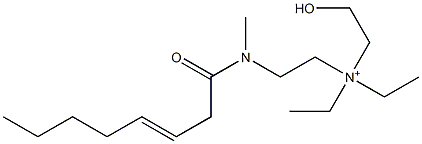 2-[N-Methyl-N-(3-octenoyl)amino]-N,N-diethyl-N-(2-hydroxyethyl)ethanaminium Struktur