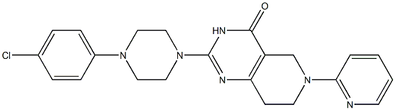 6-(2-Pyridyl)-2-[4-(4-chlorophenyl)piperazino]-5,6,7,8-tetrahydropyrido[4,3-d]pyrimidin-4(3H)-one Struktur