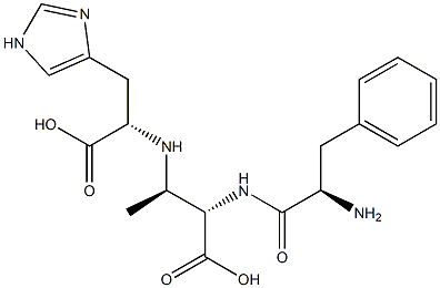 (2S,3R)-2-[(D-Phenylalanyl)amino]-3-[[(1S)-2-(1H-imidazol-4-yl)-1-carboxyethyl]amino]butyric acid Struktur