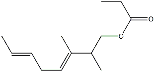 Propionic acid 2,3-dimethyl-3,6-octadienyl ester Struktur