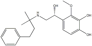 (R)-N-(1,1-Dimethyl-3-phenylpropyl)-2-hydroxy-2-(3,4-dihydroxy-2-methoxyphenyl)ethanamine Struktur