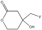 4-Hydroxy-4-(fluoromethyl)tetrahydro-2H-pyran-2-one Struktur