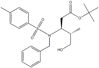 (3S,4S)-5-Hydroxy-4-methyl-3-(benzyltosylamino)pentanoic acid tert-butyl ester Struktur