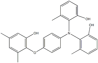 N,N-Bis(2-hydroxy-6-methylphenyl)-4-(6-hydroxy-2,4-dimethylphenoxy)benzenamine Struktur