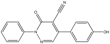 5-(4-Hydroxyphenyl)-3-oxo-2-phenyl-2,3-dihydropyridazine-4-carbonitrile Struktur