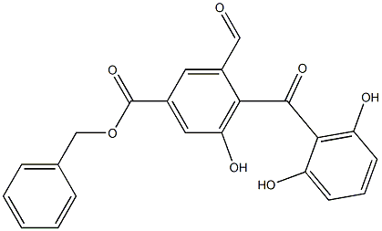 3-Formyl-5-hydroxy-4-(2,6-dihydroxybenzoyl)benzoic acid benzyl ester Struktur