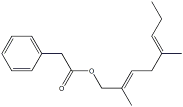 Phenylacetic acid 2,5-dimethyl-2,5-octadienyl ester Struktur