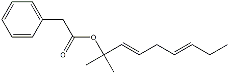 Phenylacetic acid 1,1-dimethyl-2,5-octadienyl ester Struktur