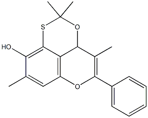 2,3a-Dihydro-5-phenyl-2,2,4,8-tetramethyl-3,6-dioxa-1-thia-1H-phenalen-9-ol Struktur