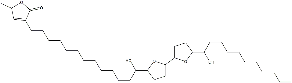 3-[13-[[5'-(1-Hydroxyundecyl)octahydro[2,2'-bifuran]]-5-yl]-13-hydroxytridecyl]-5-methylfuran-2(5H)-one Struktur