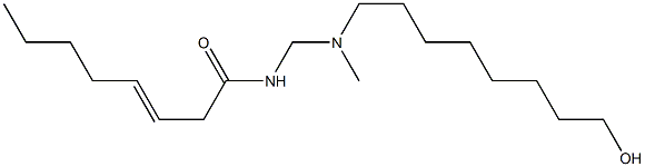 N-[[N-(8-Hydroxyoctyl)-N-methylamino]methyl]-3-octenamide Struktur