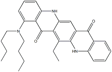 1-(Dibutylamino)-13-ethyl-5,12-dihydroquino[2,3-b]acridine-7,14-dione Struktur