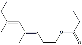 Propionic acid 4,6-dimethyl-3,5-octadienyl ester Struktur