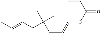 Propionic acid 4,4-dimethyl-1,6-octadienyl ester Struktur