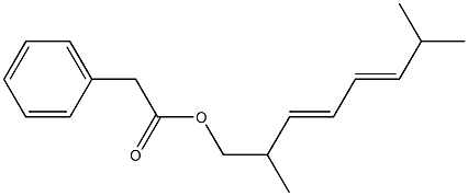 Phenylacetic acid 2,7-dimethyl-3,5-octadienyl ester Struktur