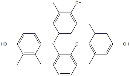 N,N-Bis(4-hydroxy-2,3-dimethylphenyl)-2-(4-hydroxy-2,6-dimethylphenoxy)benzenamine Struktur