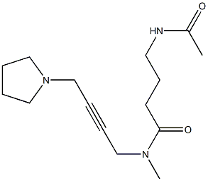 N-Methyl-N-[4-(1-pyrrolidinyl)-2-butynyl]-4-(acetylamino)butanamide Struktur