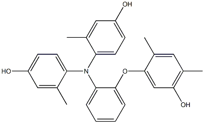 N,N-Bis(4-hydroxy-2-methylphenyl)-2-(5-hydroxy-2,4-dimethylphenoxy)benzenamine Struktur