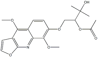 1-[(4,8-Dimethoxyfuro[2,3-b]quinolin-7-yl)oxy]-3-methyl-2,3-butanediol 2-acetate Struktur