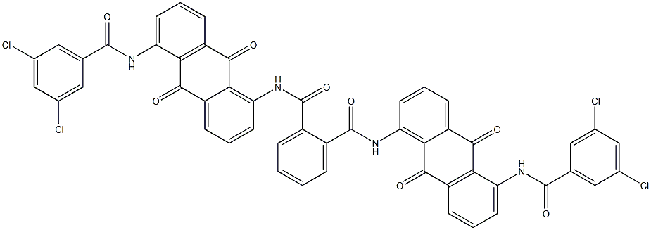 N,N'-Bis[5-(3,5-dichlorobenzoylamino)-9,10-dihydro-9,10-dioxoanthracen-1-yl]phthalamide Struktur