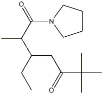 1-(1-Pyrrolidinyl)-3-ethyl-2,6,6-trimethyl-1,5-heptanedione Struktur