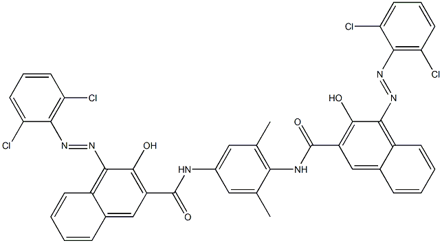 N,N'-(2,6-Dimethyl-1,4-phenylene)bis[4-[(2,6-dichlorophenyl)azo]-3-hydroxy-2-naphthalenecarboxamide] Struktur