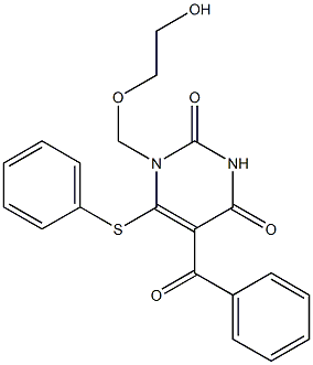 1-(2-Hydroxyethoxymethyl)-6-phenylthio-5-benzoyluracil Struktur