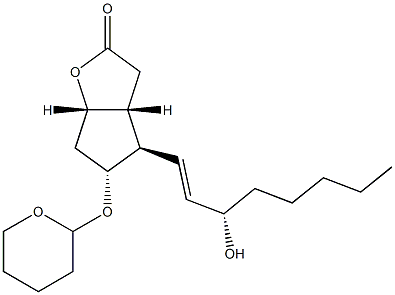 (1S,5R,6R,7R)-6-[(1E,3S)-3-Hydroxy-1-octenyl]-7-(tetrahydro-2H-pyran-2-yloxy)-2-oxabicyclo[3.3.0]octan-3-one Struktur