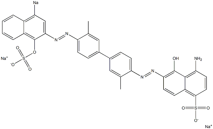 4-Amino-5-hydroxy-6-[[4'-[(1-hydroxy-4-sodiosulfo-2-naphthalenyl)azo]-3,3'-dimethyl-1,1'-biphenyl-4-yl]azo]naphthalene-1-sulfonic acid sodium salt Struktur