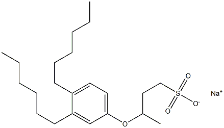 3-(3,4-Dihexylphenoxy)butane-1-sulfonic acid sodium salt Struktur