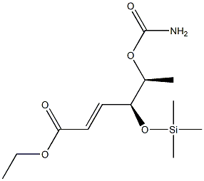 (4S,5S,E)-5-(Carbamoyloxy)-4-[(trimethylsilyl)oxy]-2-hexenoic acid ethyl ester Struktur