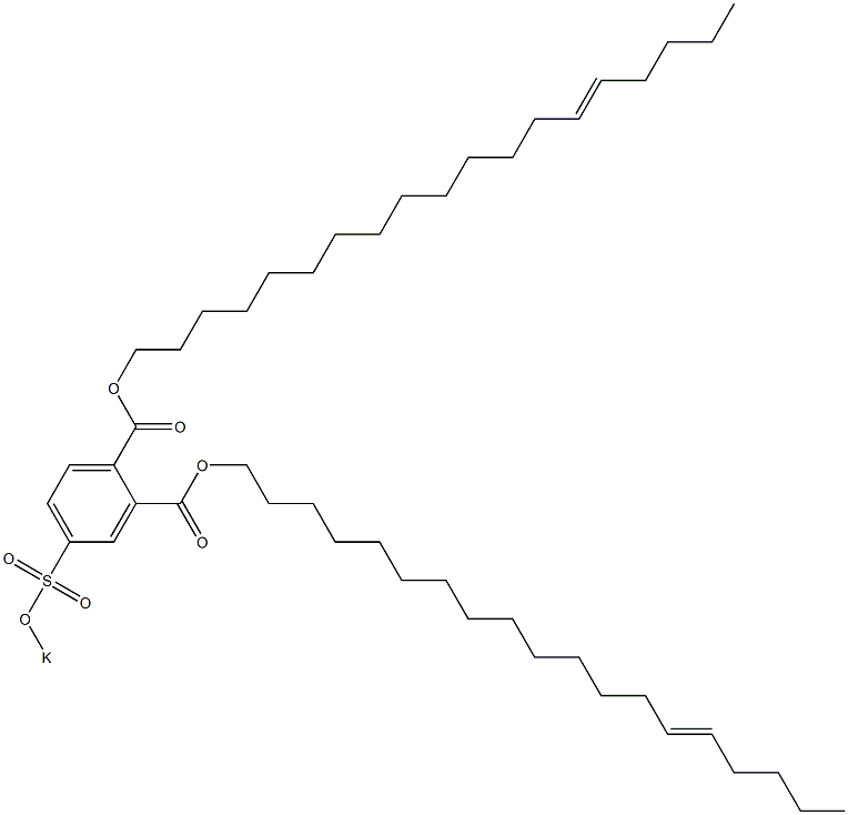 4-(Potassiosulfo)phthalic acid di(14-nonadecenyl) ester Struktur