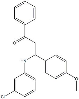 1-(Phenyl)-3-(4-methoxyphenyl)-3-[(3-chlorophenyl)amino]propan-1-one Struktur